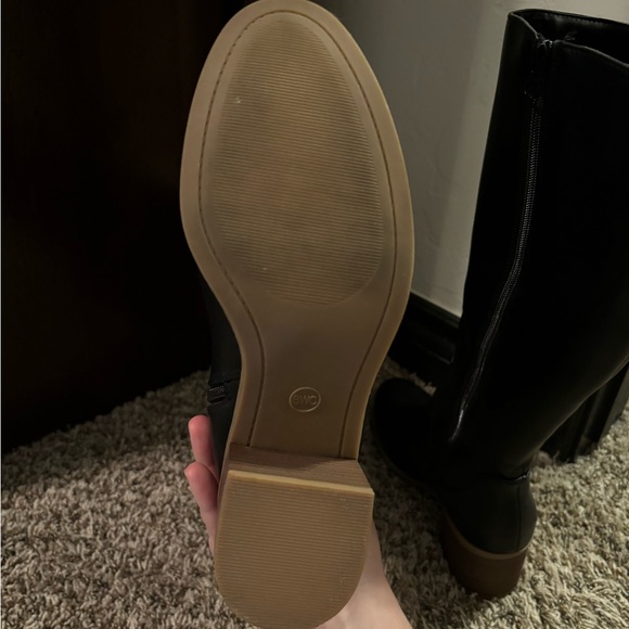 TARGET Black Heeled Wide Calf Knee High Boots Size 8 - Picture 7 of 7